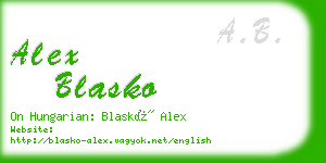 alex blasko business card